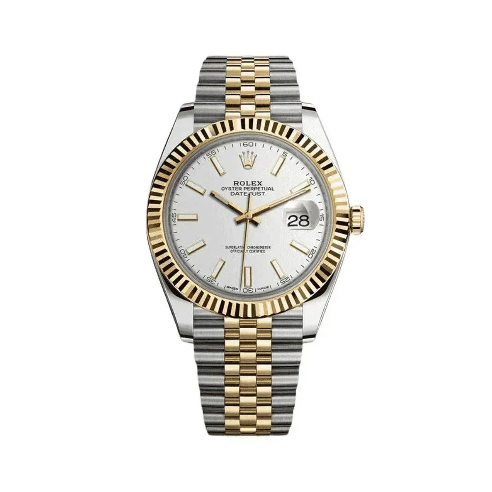Rolex Datejust 41mm two-tone stainless steel and gold watch with white dial