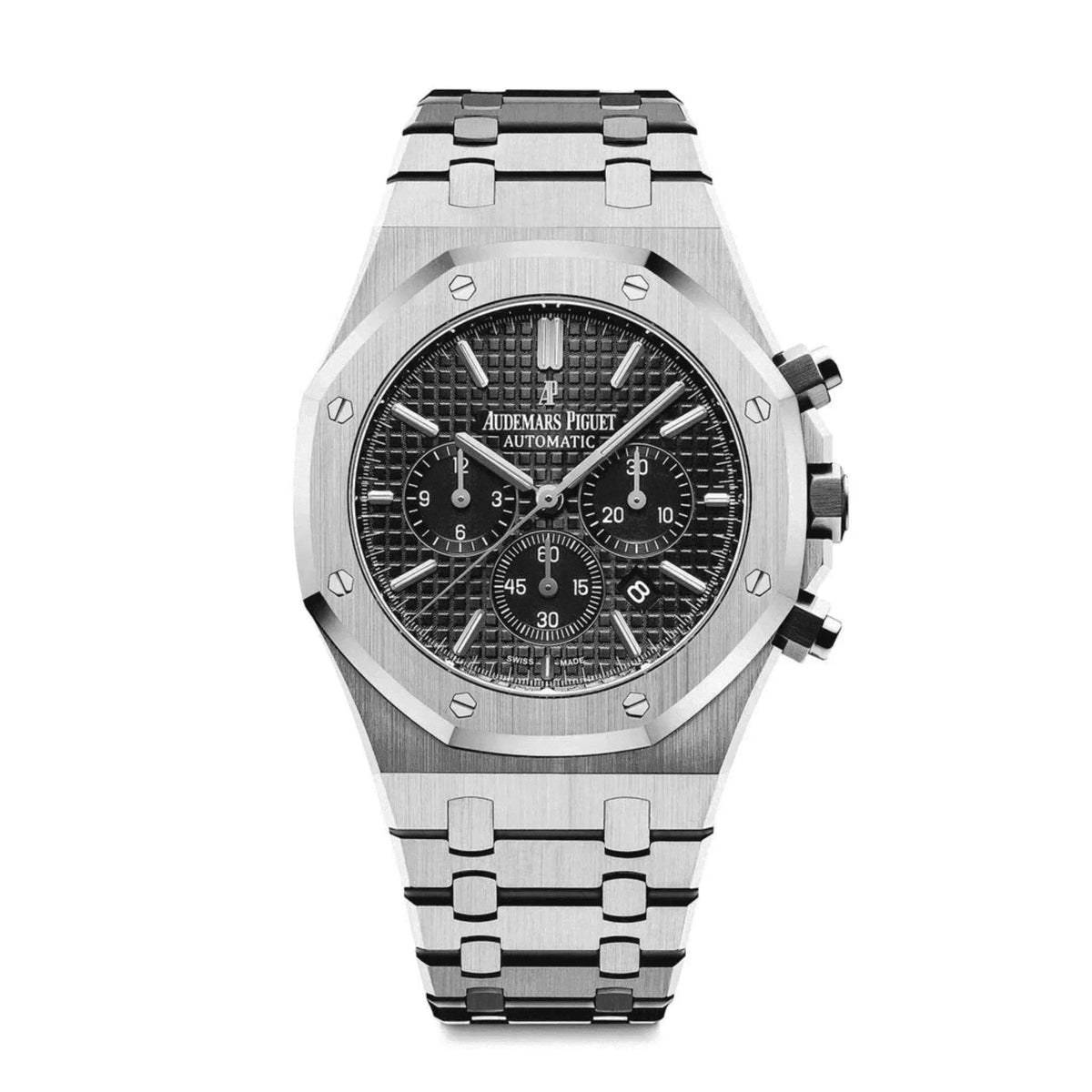 Audemars Piguet Royal Oak Chronograph 41mm stainless steel watch with black textured dial