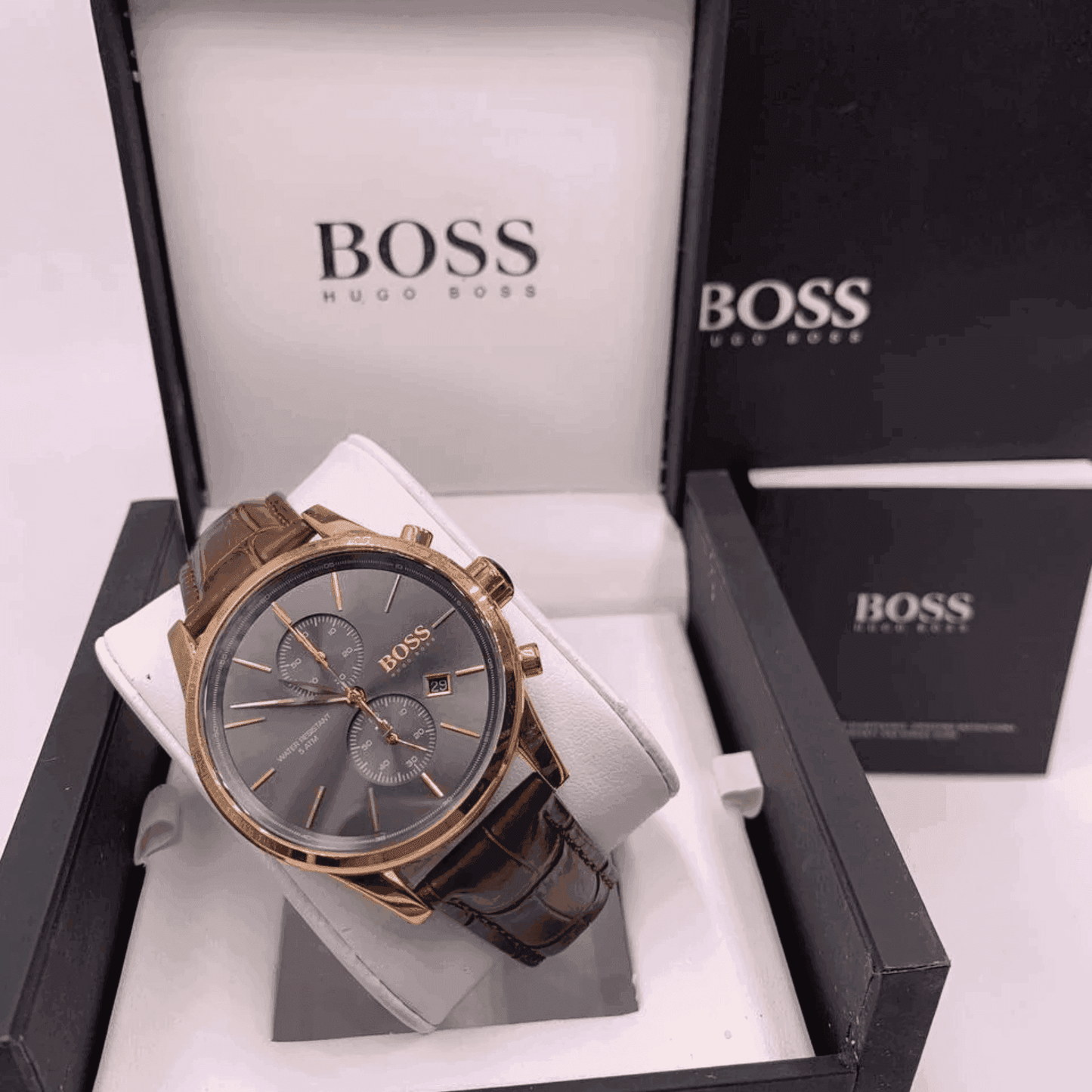 Montre Homme HB - Jet 1513281 Chronographe Marron - VELVERA