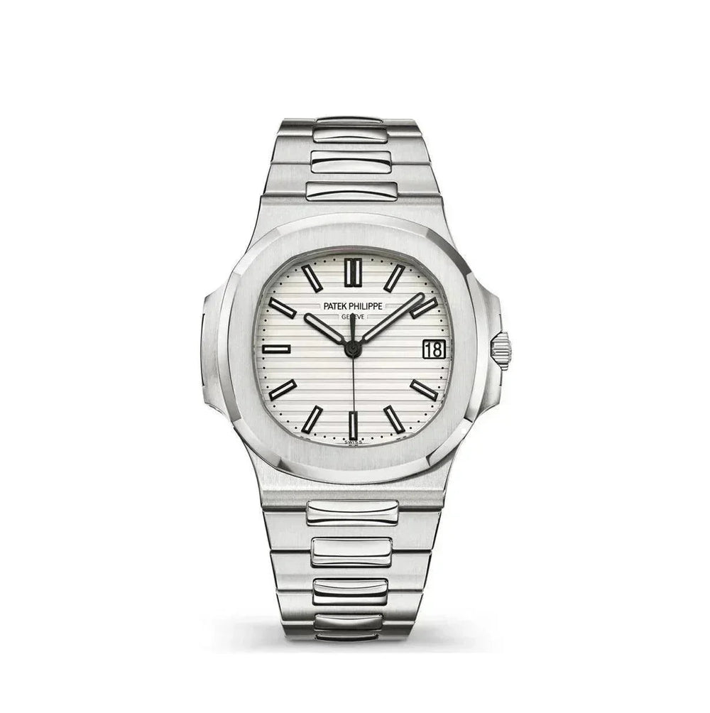Patek Philippe Nautilus 5711/1A men's stainless steel automatic watch with white dial