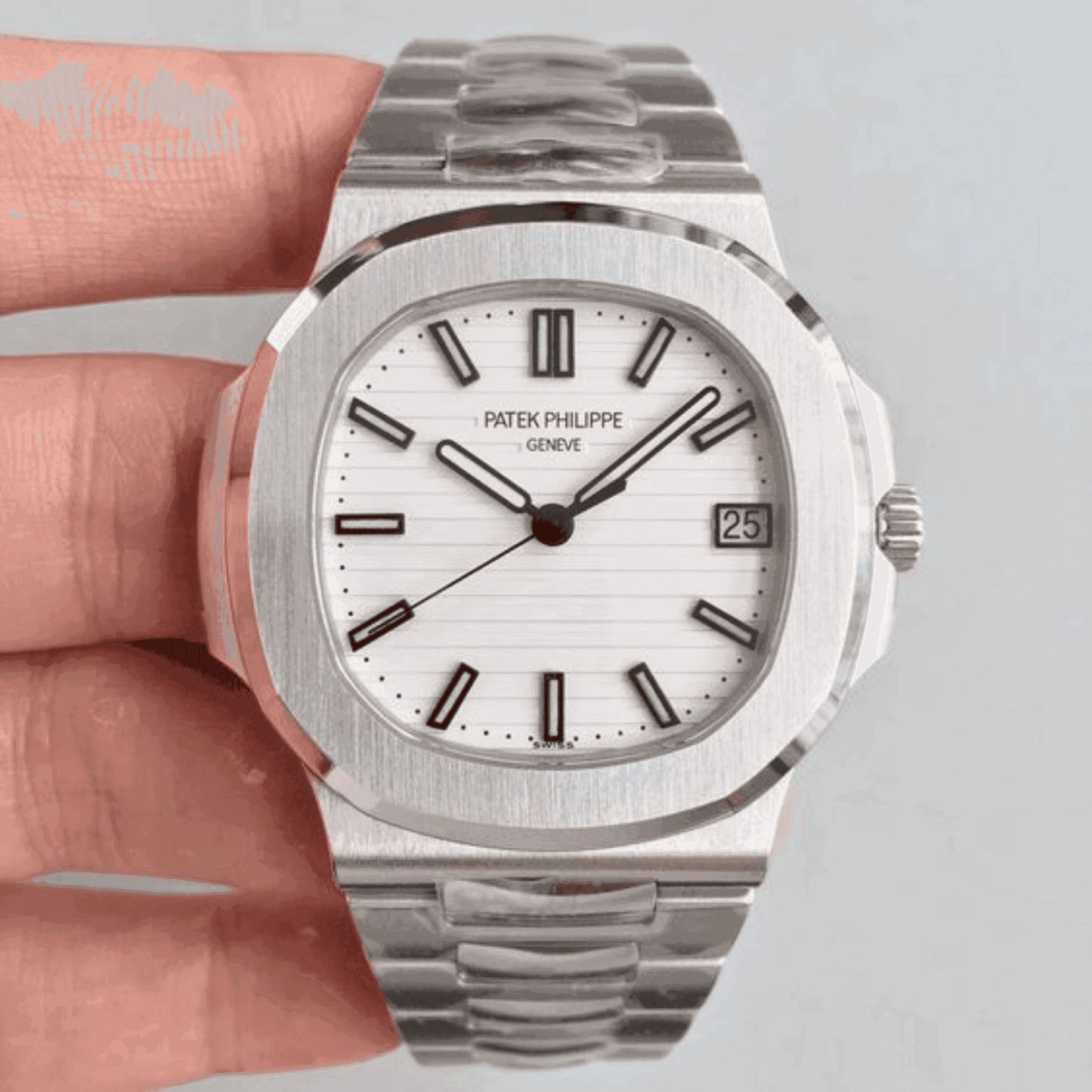 Montre Homme - Patek Nautilus Blanc - VELVERA