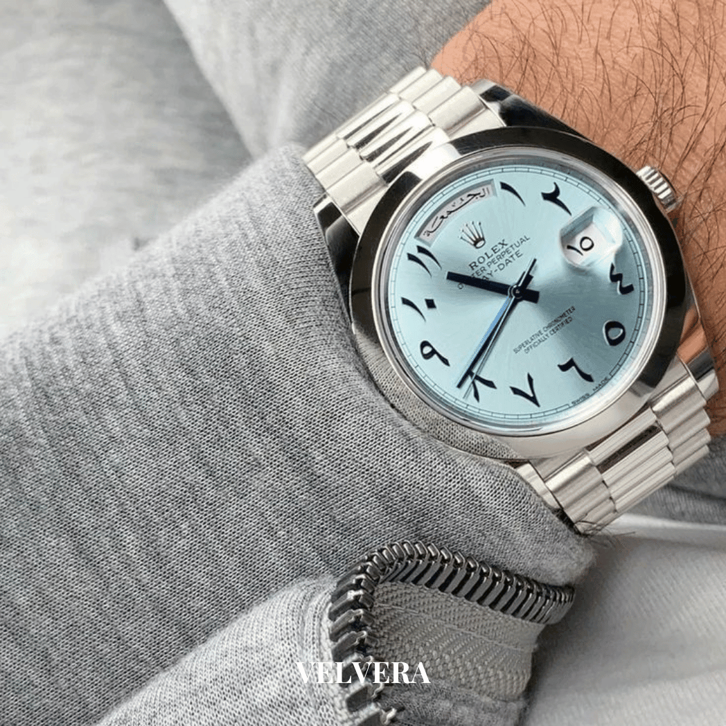Montre Homme - Day-Date Arabic Blue Dial