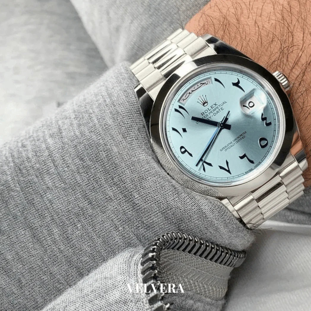 Montre Homme - Day-Date Arabic Blue Dial