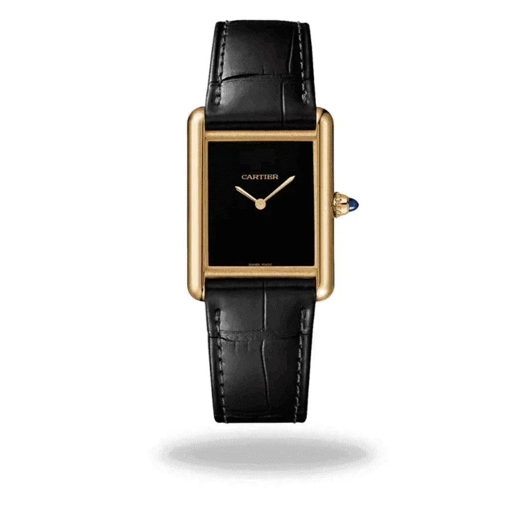 Montre Femme - Tank Louis Noir & Gold - VELVERA
