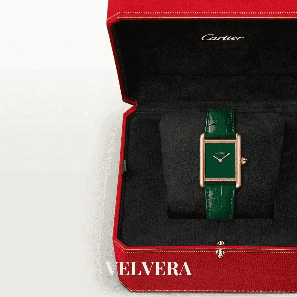Montre Femme - Tank Louis Vert & Gold - Ma boutique