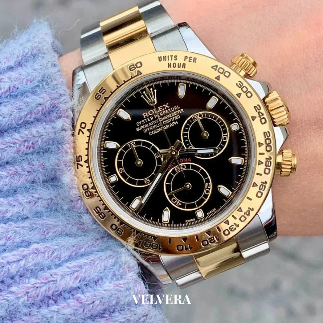 Montre Homme - Daytona fond Noir & Gold.