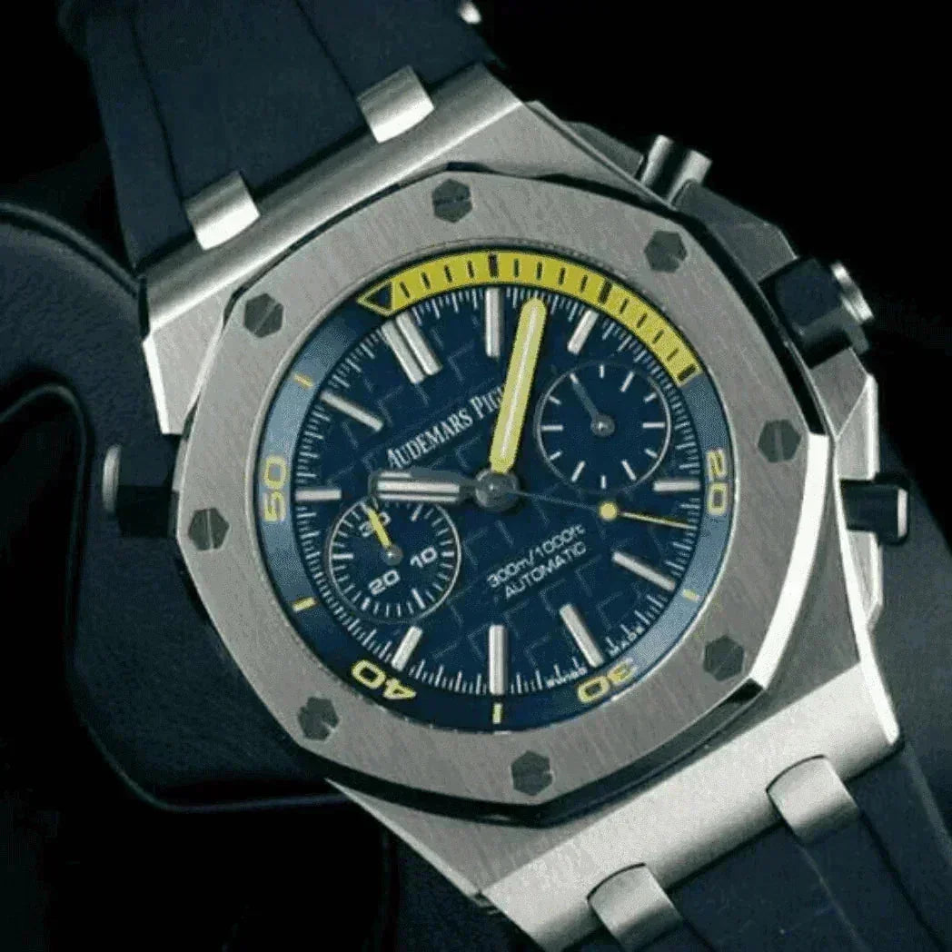 Audemars Piguet Royal Oak Offshore Diver Chronograph men's watch with blue dial and rubber strap