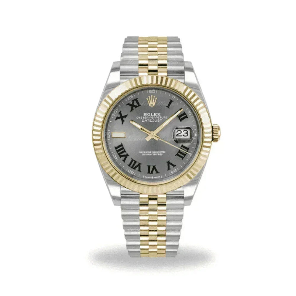 Rolex Datejust Wimbledon Jubilee men's watch with grey dial, gold and silver bracelet