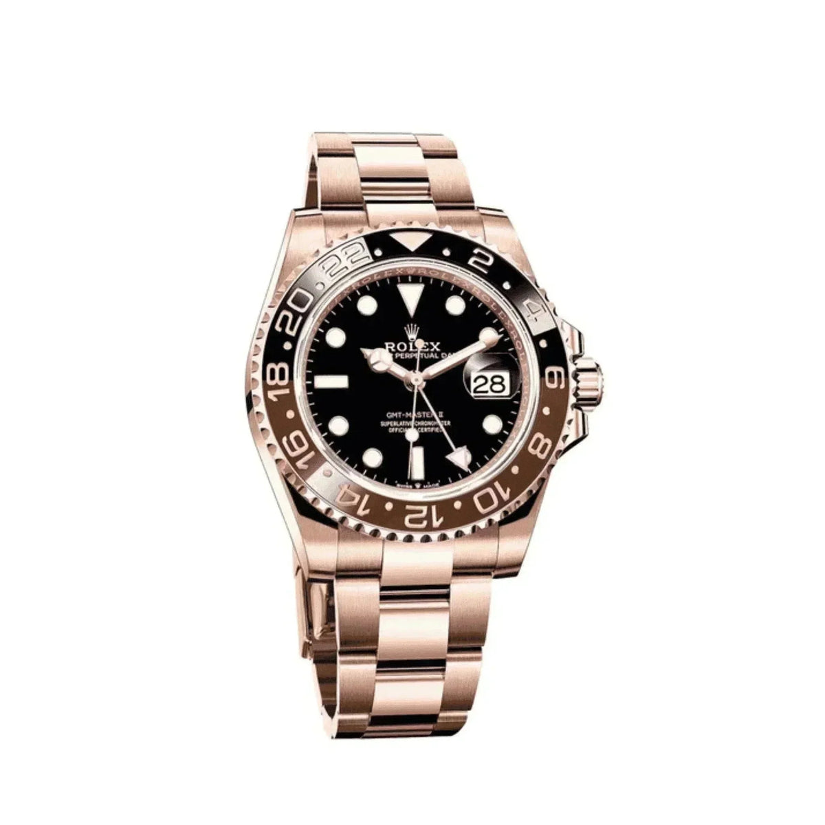 Rolex GMT-Master II Root Beer 126711 CHNR men's watch with black dial and two-tone bezel