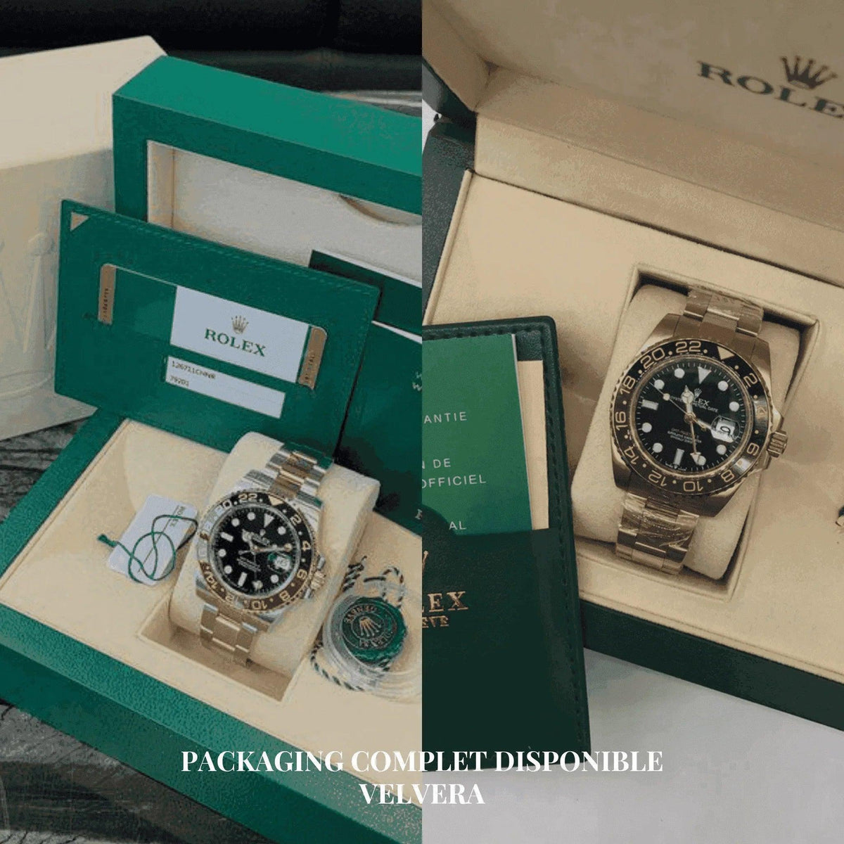 Rolex GMT-Master II Root Beer 126711 CHNR watch in green box with warranty card and tag