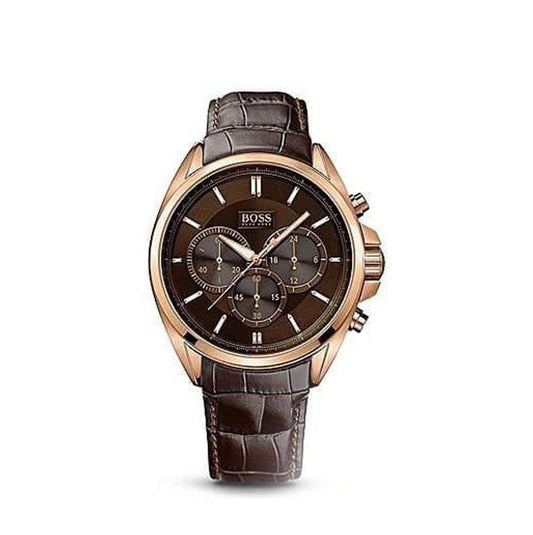 Montre Homme HB - 1513036 Chronographe en Cuir Marron - VELVERA