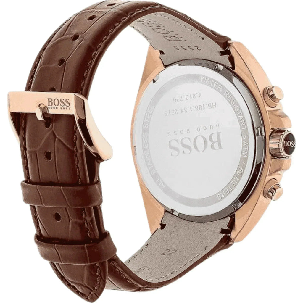 Montre Homme HB - 1513036 Chronographe en Cuir Marron - Ma boutique