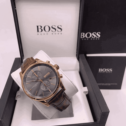Montre Homme HB - Jet 1513281 Chronographe Marron - VELVERA