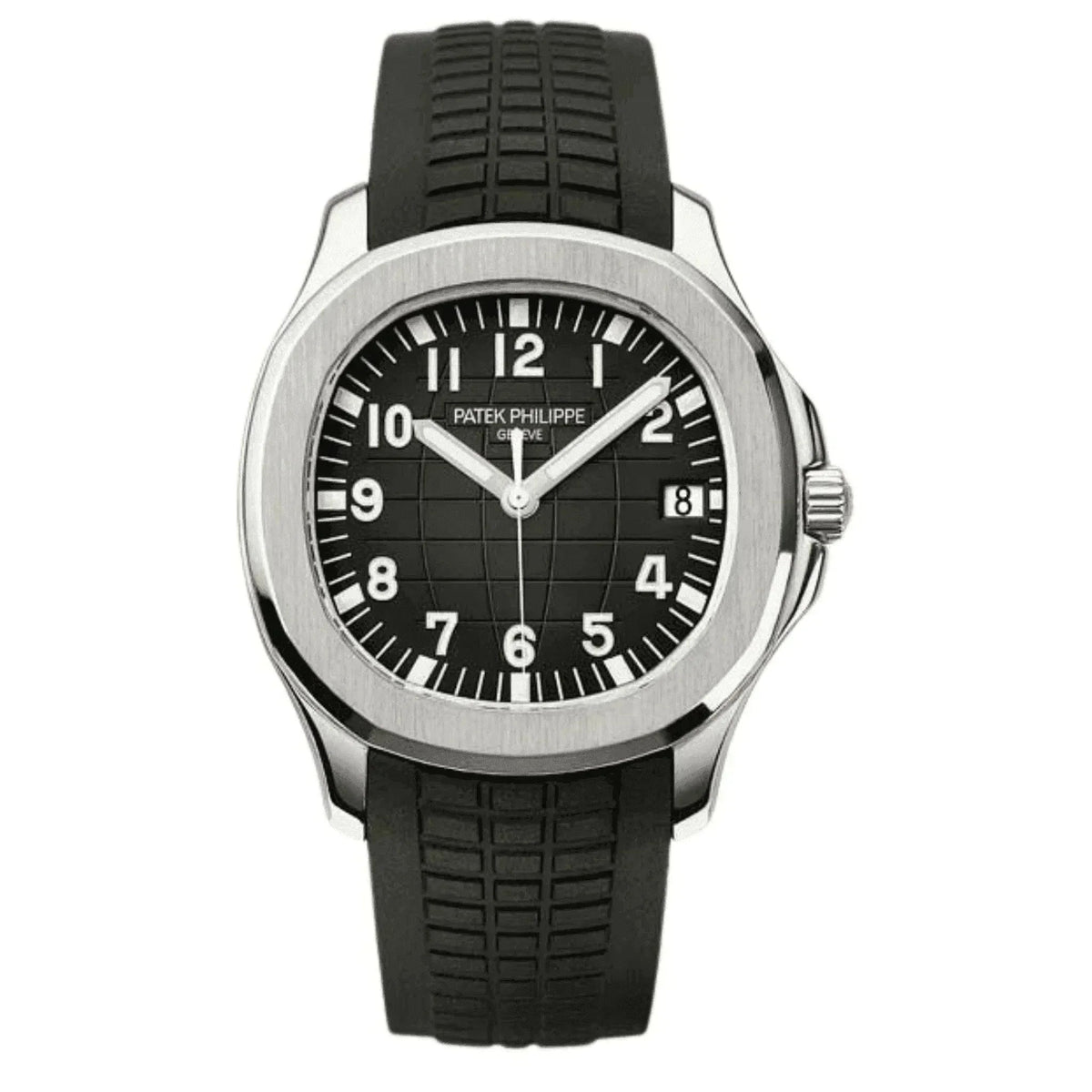 Patek Philippe Aquanaut men's black automatic watch with rubber strap and date display