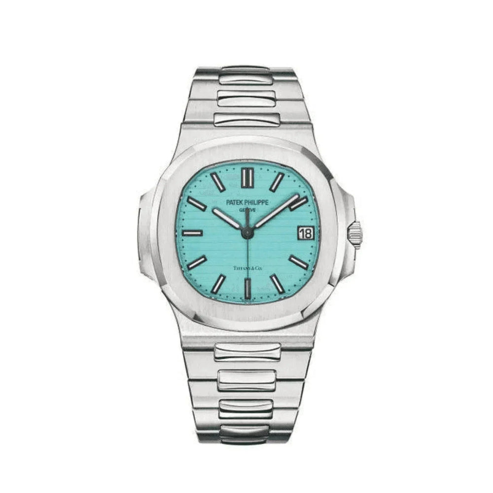 Patek Philippe Nautilus Tiffany blue dial men's automatic watch with steel bracelet
