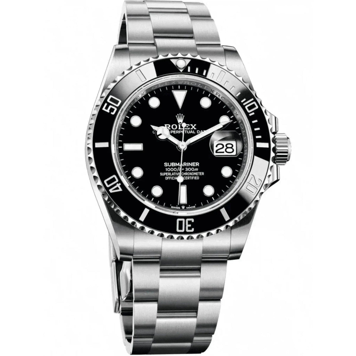 Men's Rolex Submariner black dial stainless steel luxury watch with date display